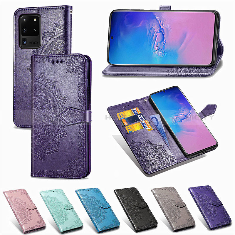 Handytasche Stand Schutzhülle Flip Leder Hülle Modisch Muster für Samsung Galaxy S20 Ultra 5G