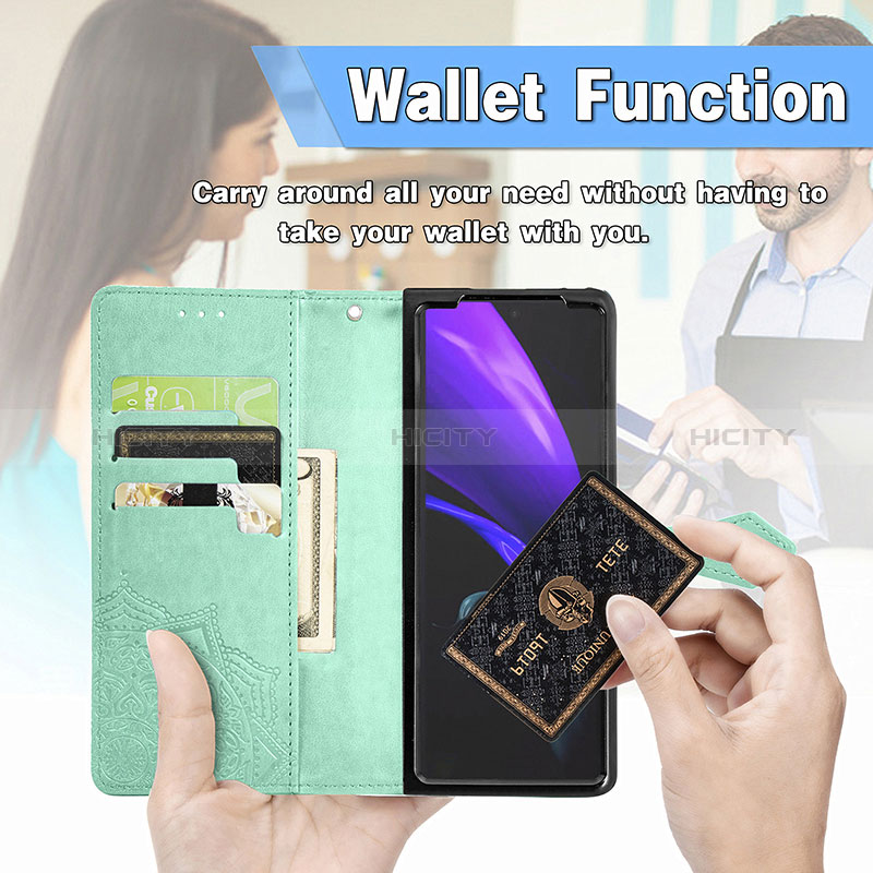 Handytasche Stand Schutzhülle Flip Leder Hülle Modisch Muster für Samsung Galaxy Z Fold2 5G