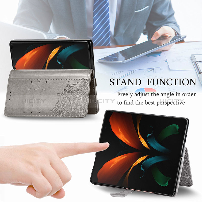 Handytasche Stand Schutzhülle Flip Leder Hülle Modisch Muster für Samsung Galaxy Z Fold2 5G