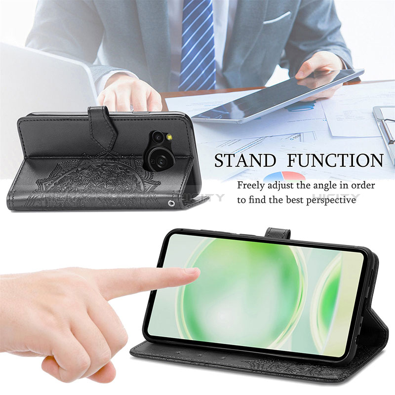 Handytasche Stand Schutzhülle Flip Leder Hülle Modisch Muster für Sharp Aquos Sense8 groß