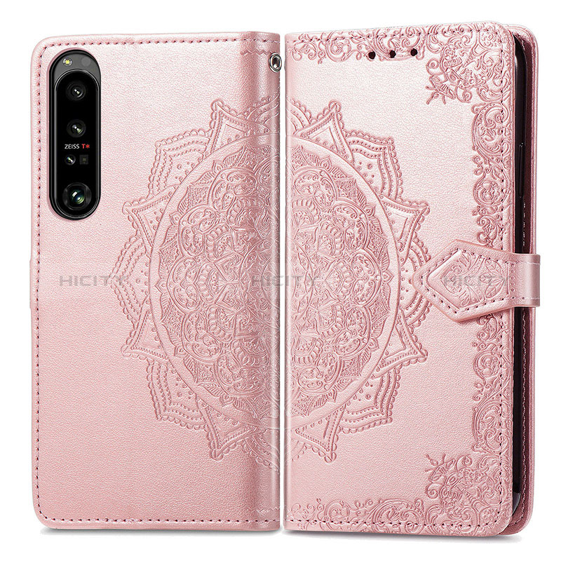 Handytasche Stand Schutzhülle Flip Leder Hülle Modisch Muster für Sony Xperia 1 IV SO-51C Rosegold Plus