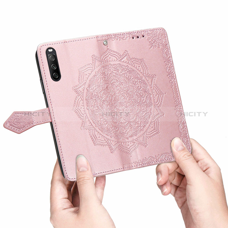 Handytasche Stand Schutzhülle Flip Leder Hülle Modisch Muster für Sony Xperia 10 III SOG04 groß