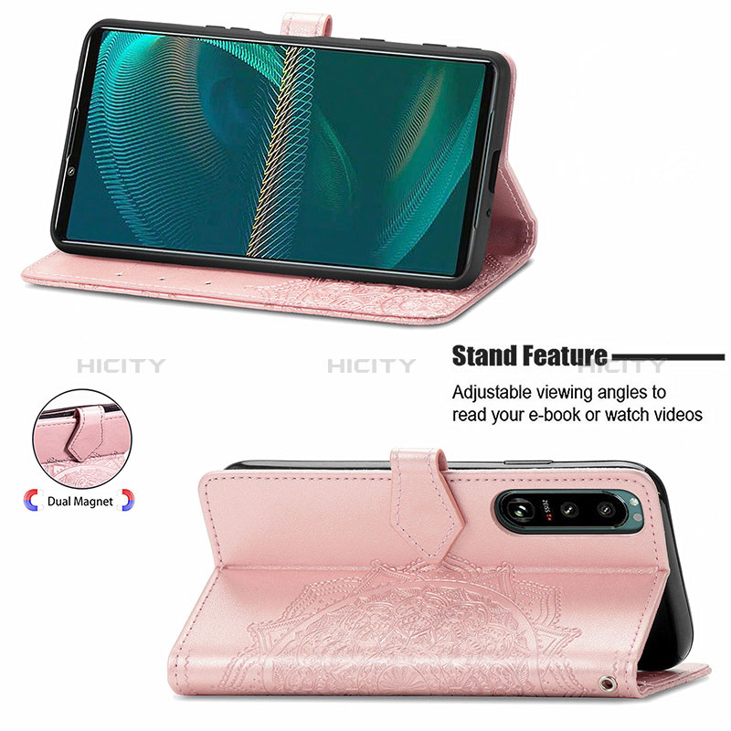 Handytasche Stand Schutzhülle Flip Leder Hülle Modisch Muster für Sony Xperia 5 III SO-53B groß