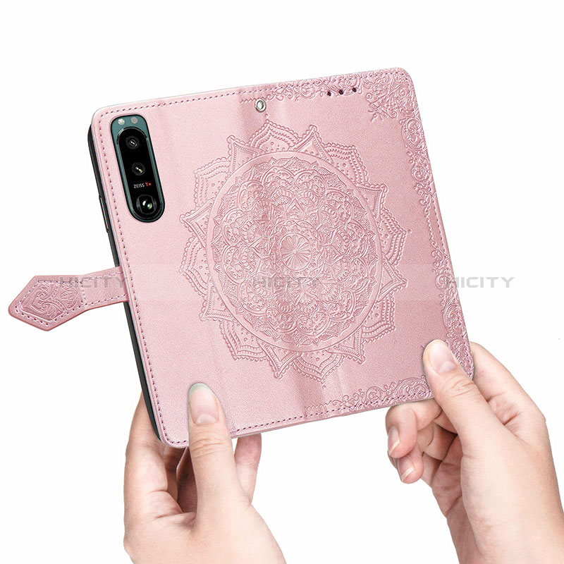 Handytasche Stand Schutzhülle Flip Leder Hülle Modisch Muster für Sony Xperia 5 III SO-53B groß