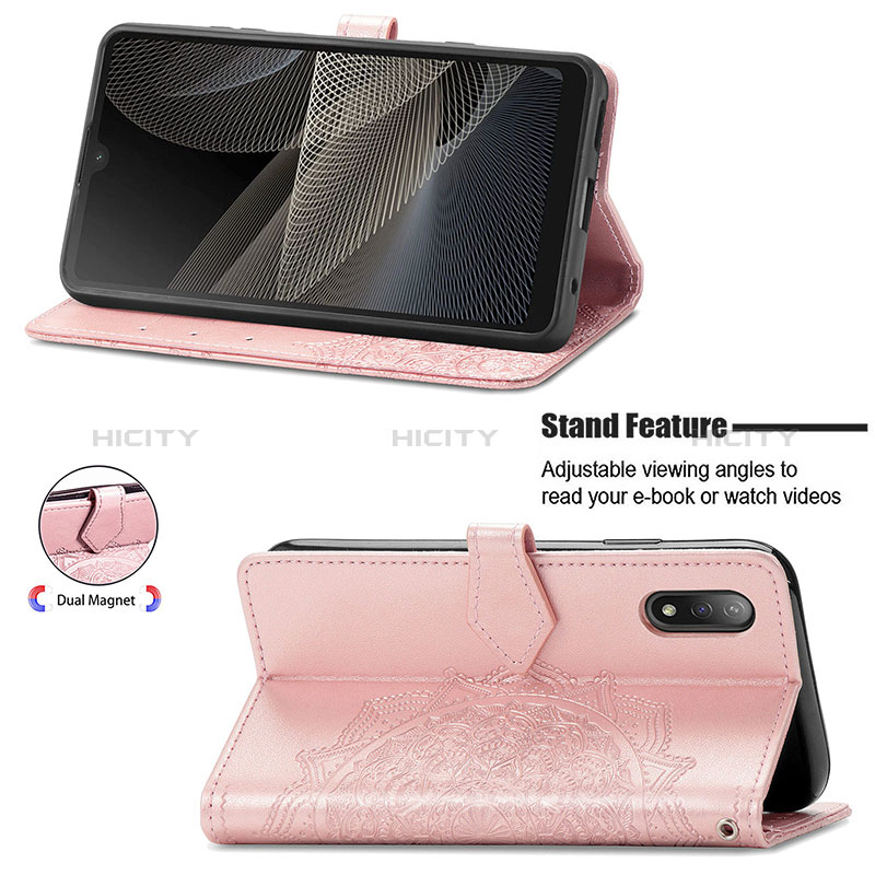 Handytasche Stand Schutzhülle Flip Leder Hülle Modisch Muster für Sony Xperia Ace II SO-41B