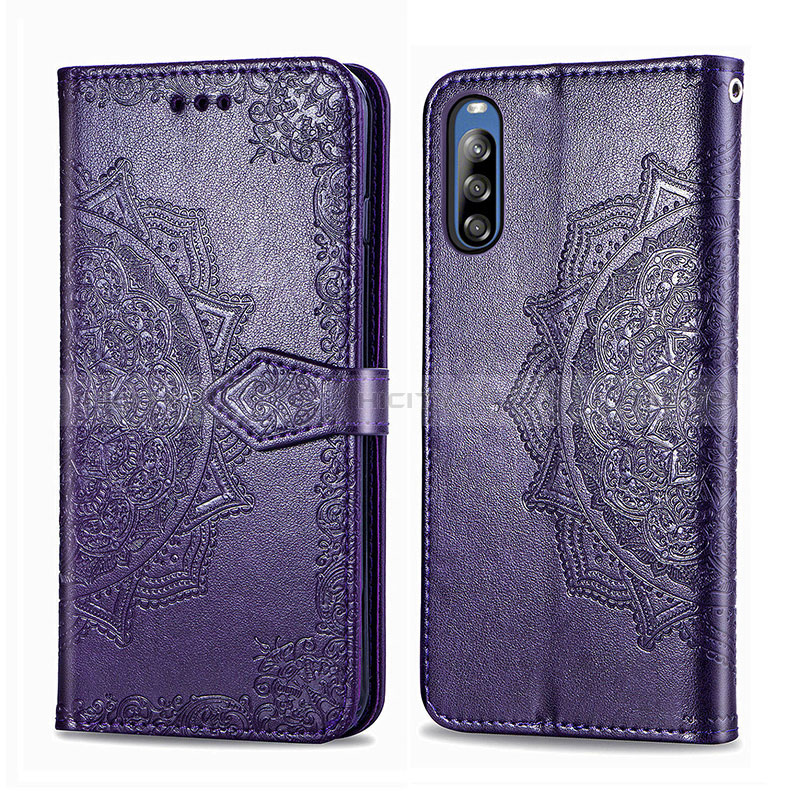 Handytasche Stand Schutzhülle Flip Leder Hülle Modisch Muster für Sony Xperia L4 Violett