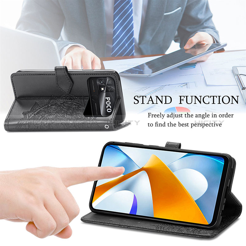 Handytasche Stand Schutzhülle Flip Leder Hülle Modisch Muster für Xiaomi Poco C40