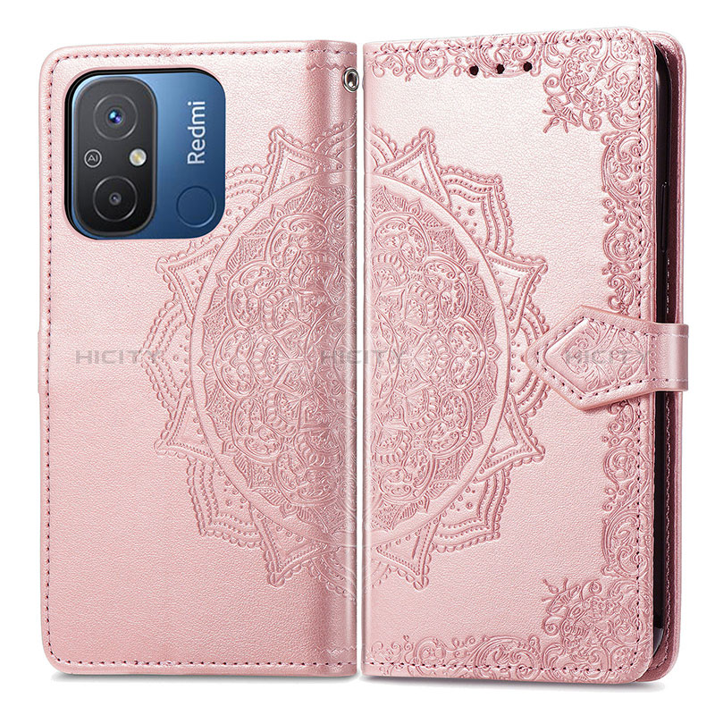 Handytasche Stand Schutzhülle Flip Leder Hülle Modisch Muster für Xiaomi Redmi 11A 4G Rosegold