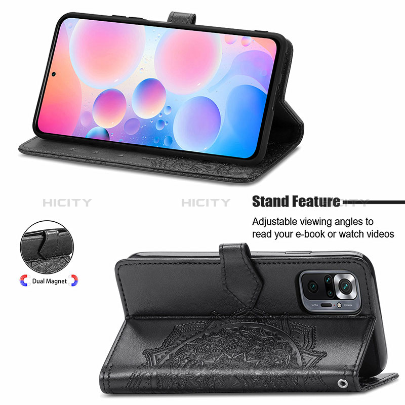 Handytasche Stand Schutzhülle Flip Leder Hülle Modisch Muster für Xiaomi Redmi Note 10 Pro 4G groß