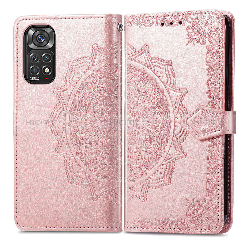 Handytasche Stand Schutzhülle Flip Leder Hülle Modisch Muster für Xiaomi Redmi Note 11 Pro 5G Rosegold