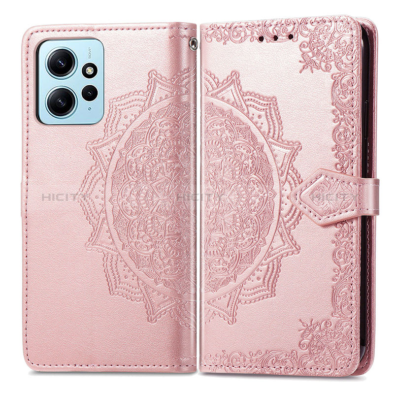 Handytasche Stand Schutzhülle Flip Leder Hülle Modisch Muster für Xiaomi Redmi Note 12 4G Rosegold Plus