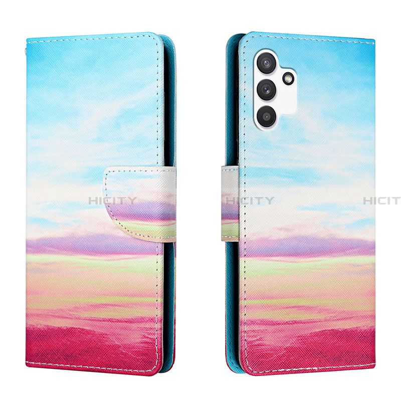 Handytasche Stand Schutzhülle Flip Leder Hülle Modisch Muster H02X für Samsung Galaxy A13 4G groß