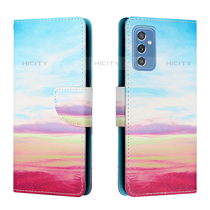 Handytasche Stand Schutzhülle Flip Leder Hülle Modisch Muster H02X für Samsung Galaxy M52 5G Bunt Plus