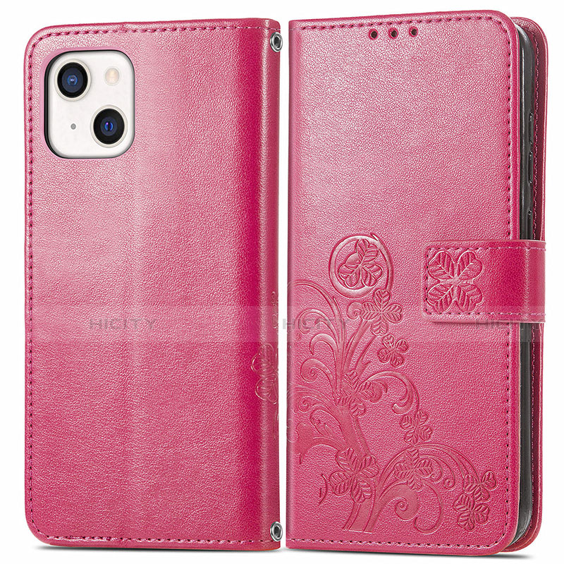 Handytasche Stand Schutzhülle Flip Leder Hülle Modisch Muster H03 für Apple iPhone 13 Mini Pink