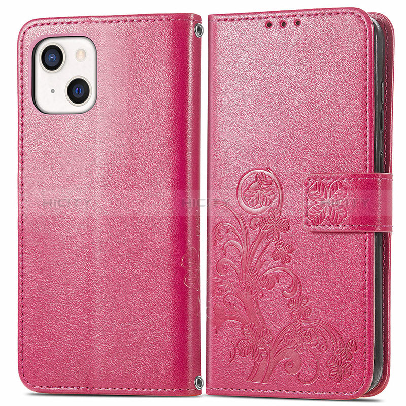 Handytasche Stand Schutzhülle Flip Leder Hülle Modisch Muster H03 für Apple iPhone 15 Pink