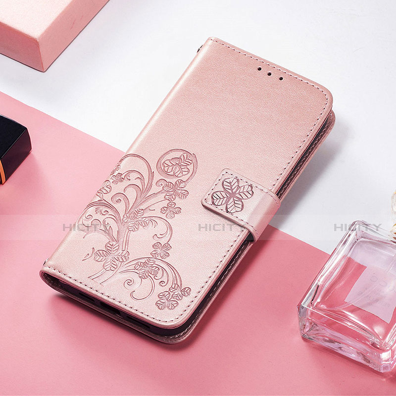 Handytasche Stand Schutzhülle Flip Leder Hülle Modisch Muster H04 für Apple iPhone 13 Pro Max Rosegold