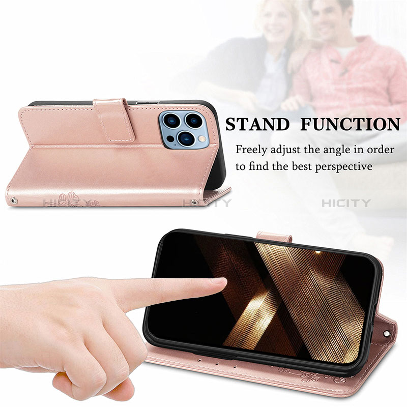 Handytasche Stand Schutzhülle Flip Leder Hülle Modisch Muster H04 für Apple iPhone 14 Pro