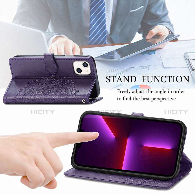 Handytasche Stand Schutzhülle Flip Leder Hülle Modisch Muster H05 für Apple iPhone 13