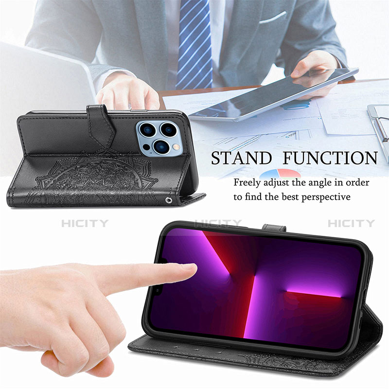 Handytasche Stand Schutzhülle Flip Leder Hülle Modisch Muster H05 für Apple iPhone 13 Pro