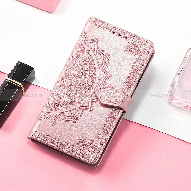 Handytasche Stand Schutzhülle Flip Leder Hülle Modisch Muster H05 für Apple iPhone 14 Pro Rosegold