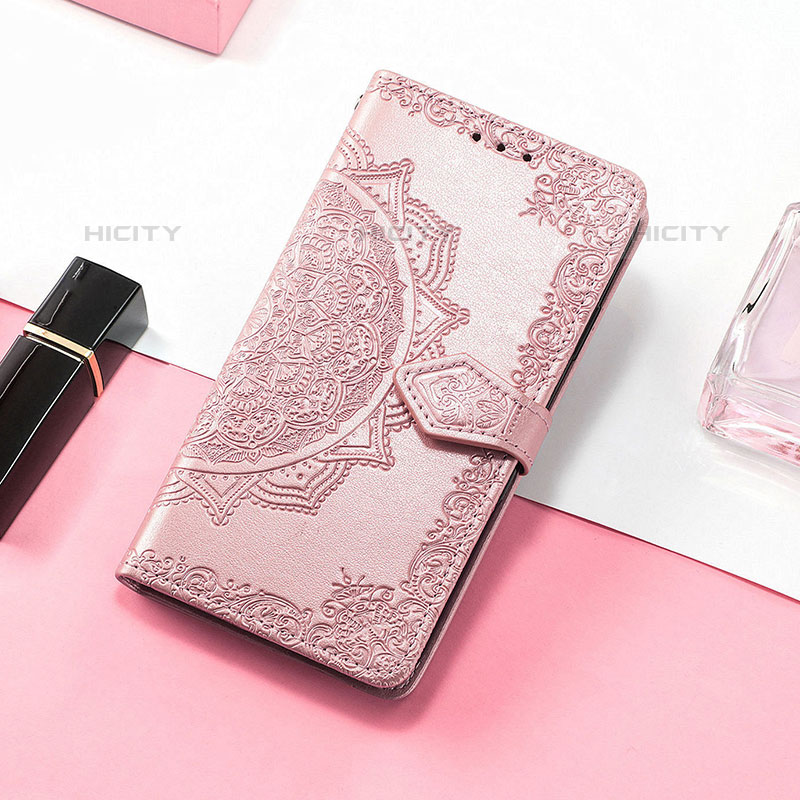 Handytasche Stand Schutzhülle Flip Leder Hülle Modisch Muster H05 für Apple iPhone 16 Pro Max Rosegold