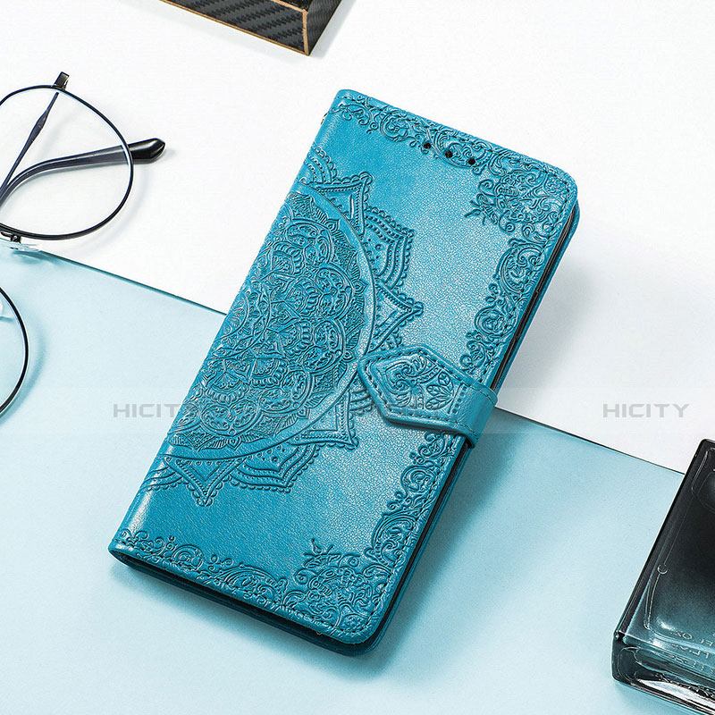 Handytasche Stand Schutzhülle Flip Leder Hülle Modisch Muster H06 für Apple iPhone 13 Blau