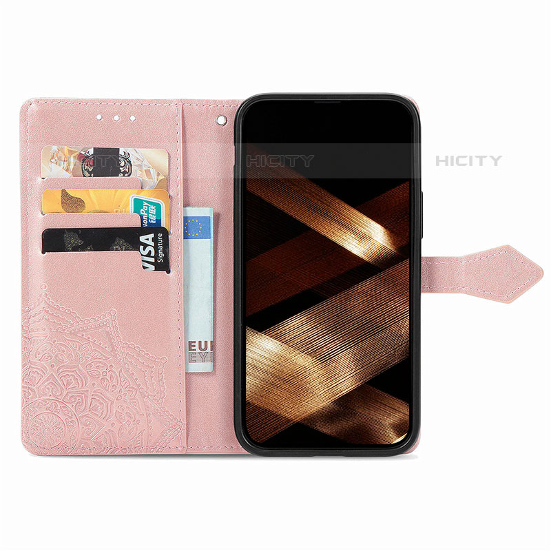 Handytasche Stand Schutzhülle Flip Leder Hülle Modisch Muster H06 für Apple iPhone 16 Pro groß