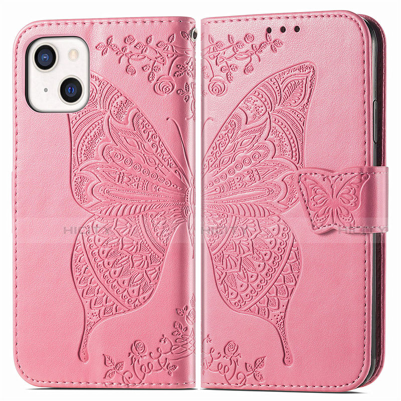 Handytasche Stand Schutzhülle Flip Leder Hülle Modisch Muster H07 für Apple iPhone 13 Mini Pink