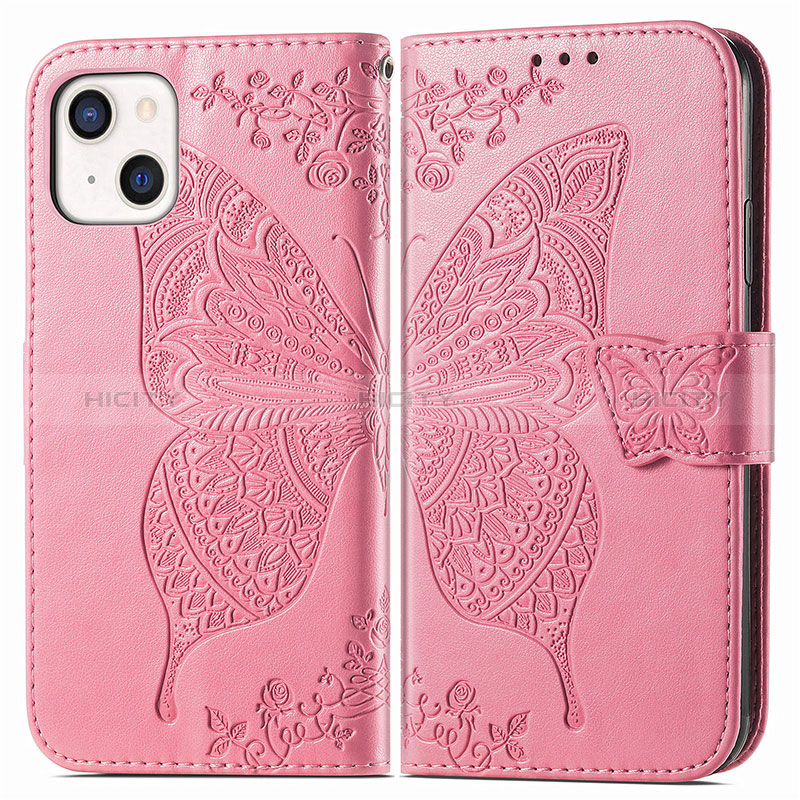 Handytasche Stand Schutzhülle Flip Leder Hülle Modisch Muster H07 für Apple iPhone 15 Pink