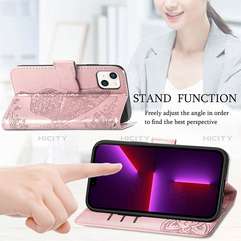 Handytasche Stand Schutzhülle Flip Leder Hülle Modisch Muster H08 für Apple iPhone 13 Mini groß