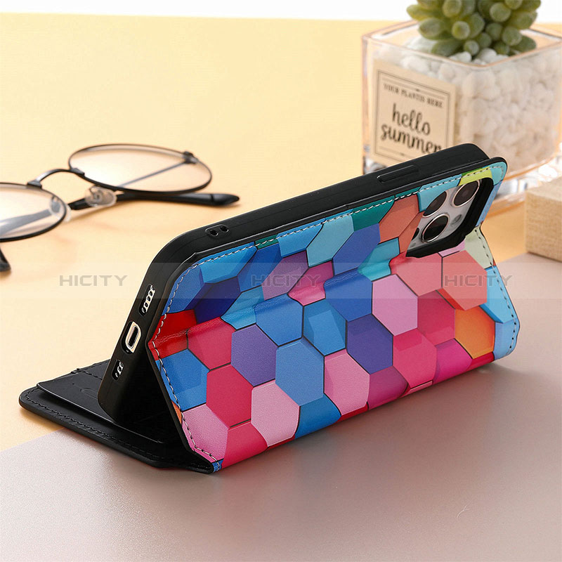 Handytasche Stand Schutzhülle Flip Leder Hülle Modisch Muster H09 für Apple iPhone 14 Pro