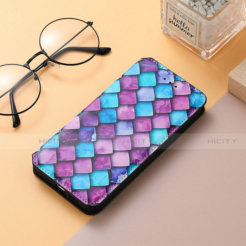 Handytasche Stand Schutzhülle Flip Leder Hülle Modisch Muster H10 für Apple iPhone 13 Mini Violett