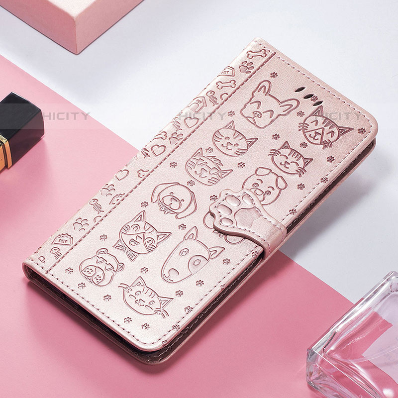 Handytasche Stand Schutzhülle Flip Leder Hülle Modisch Muster H11 für Apple iPhone 15 Pro Rosegold