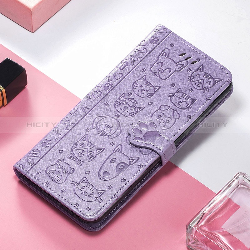 Handytasche Stand Schutzhülle Flip Leder Hülle Modisch Muster H12 für Apple iPhone 15 Violett Plus