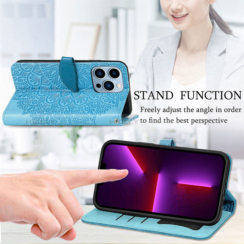 Handytasche Stand Schutzhülle Flip Leder Hülle Modisch Muster H13 für Apple iPhone 14 Pro