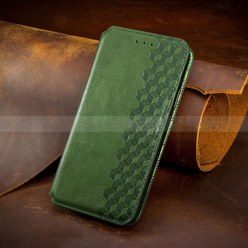 Handytasche Stand Schutzhülle Flip Leder Hülle Modisch Muster H14 für Apple iPhone 15 Grün