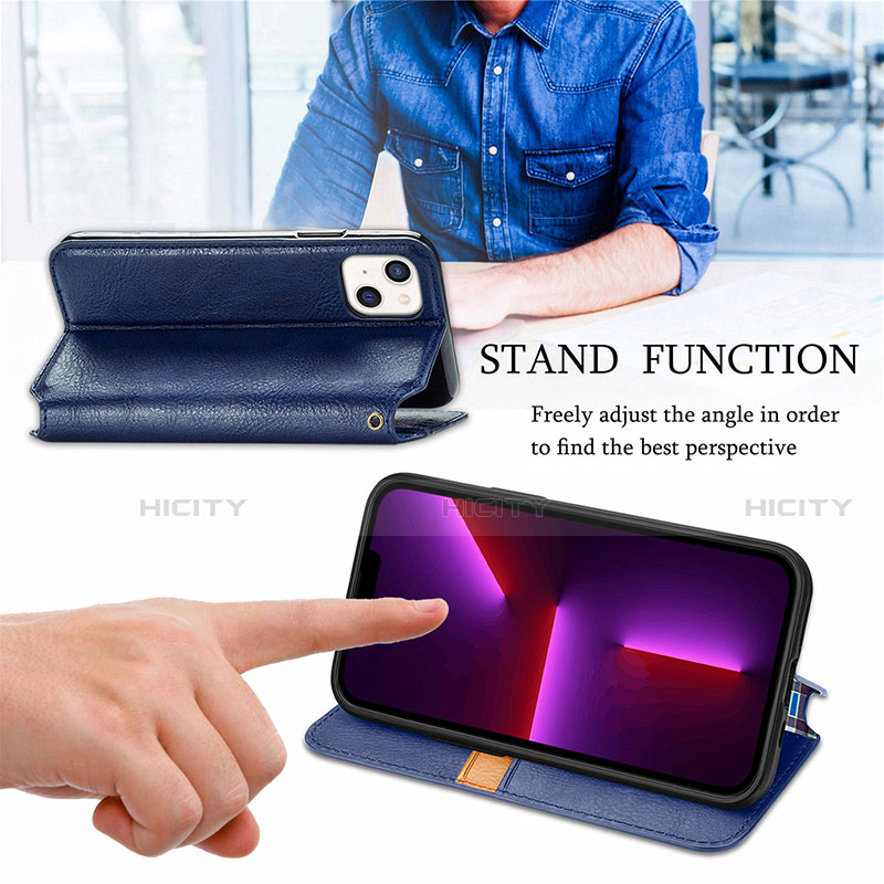 Handytasche Stand Schutzhülle Flip Leder Hülle Modisch Muster H15 für Apple iPhone 13 groß