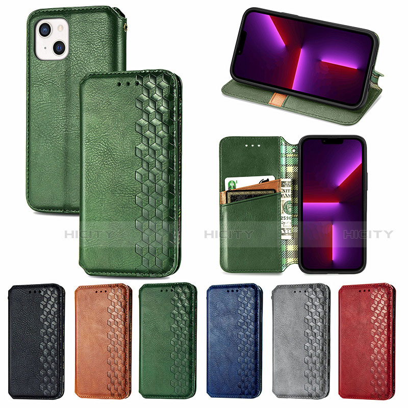 Handytasche Stand Schutzhülle Flip Leder Hülle Modisch Muster H15 für Apple iPhone 14 Plus groß