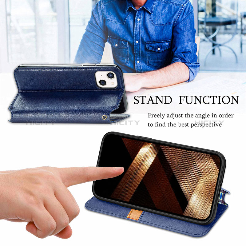 Handytasche Stand Schutzhülle Flip Leder Hülle Modisch Muster H15 für Apple iPhone 15