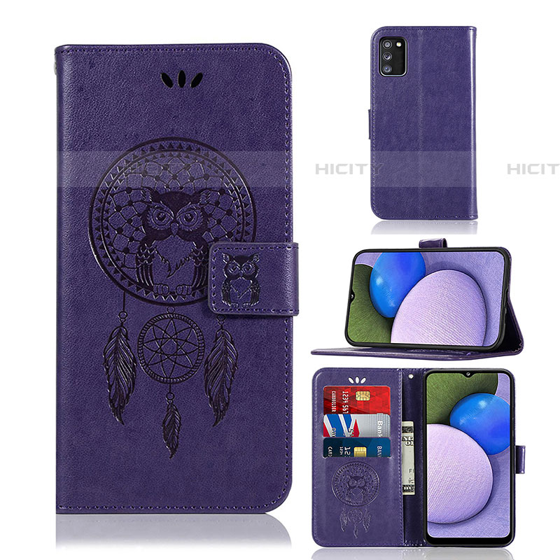 Handytasche Stand Schutzhülle Flip Leder Hülle Modisch Muster JX1 für Samsung Galaxy A03s Violett