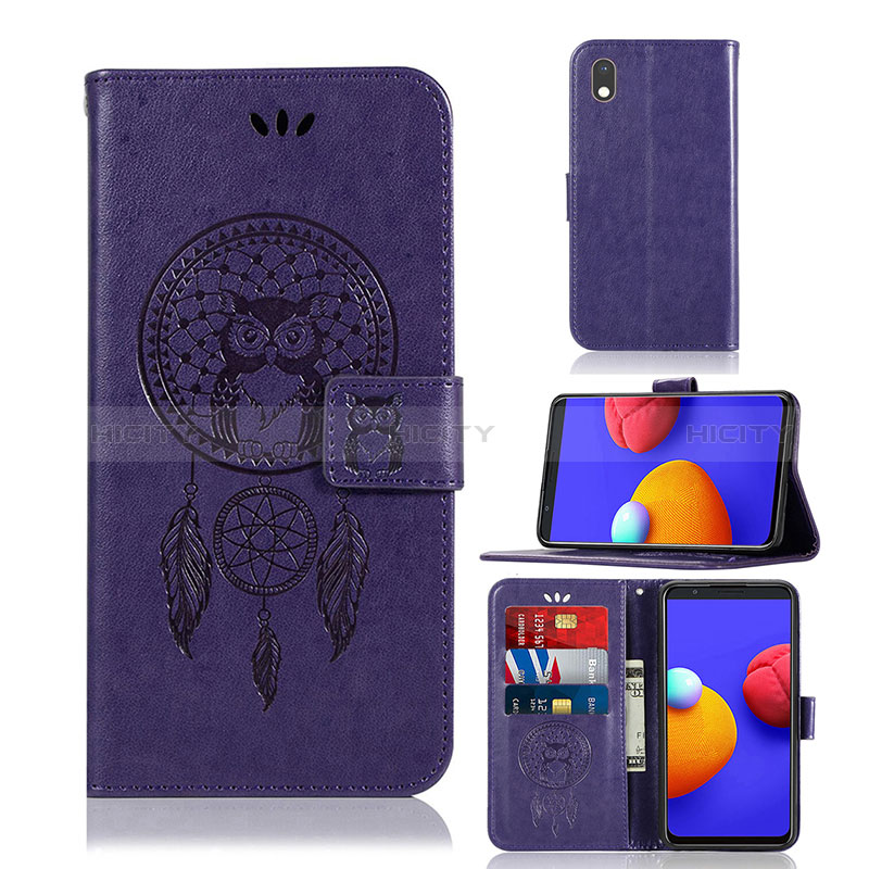 Handytasche Stand Schutzhülle Flip Leder Hülle Modisch Muster JX1 für Samsung Galaxy M01 Core Violett