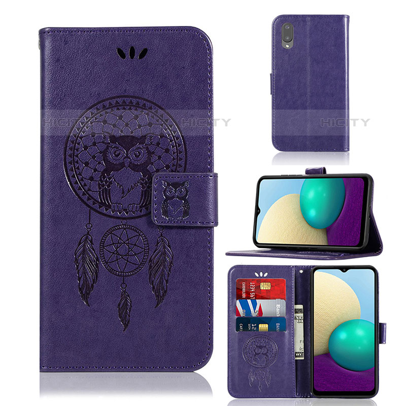 Handytasche Stand Schutzhülle Flip Leder Hülle Modisch Muster JX1 für Samsung Galaxy M02 Violett