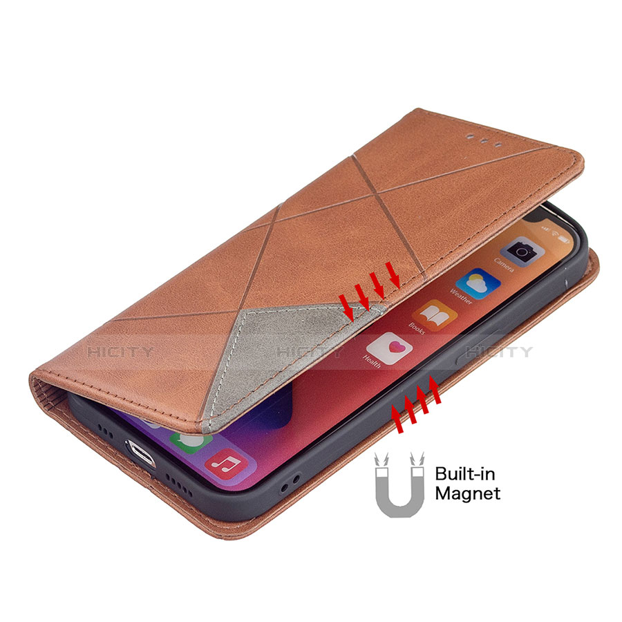 Handytasche Stand Schutzhülle Flip Leder Hülle Modisch Muster L04 für Apple iPhone 13 Braun