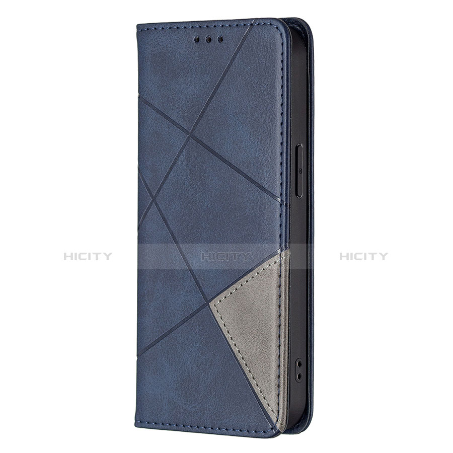 Handytasche Stand Schutzhülle Flip Leder Hülle Modisch Muster L04 für Apple iPhone 13 Pro Max Blau groß