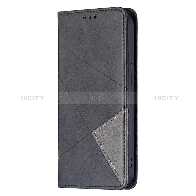 Handytasche Stand Schutzhülle Flip Leder Hülle Modisch Muster L04 für Apple iPhone 15 Plus Schwarz