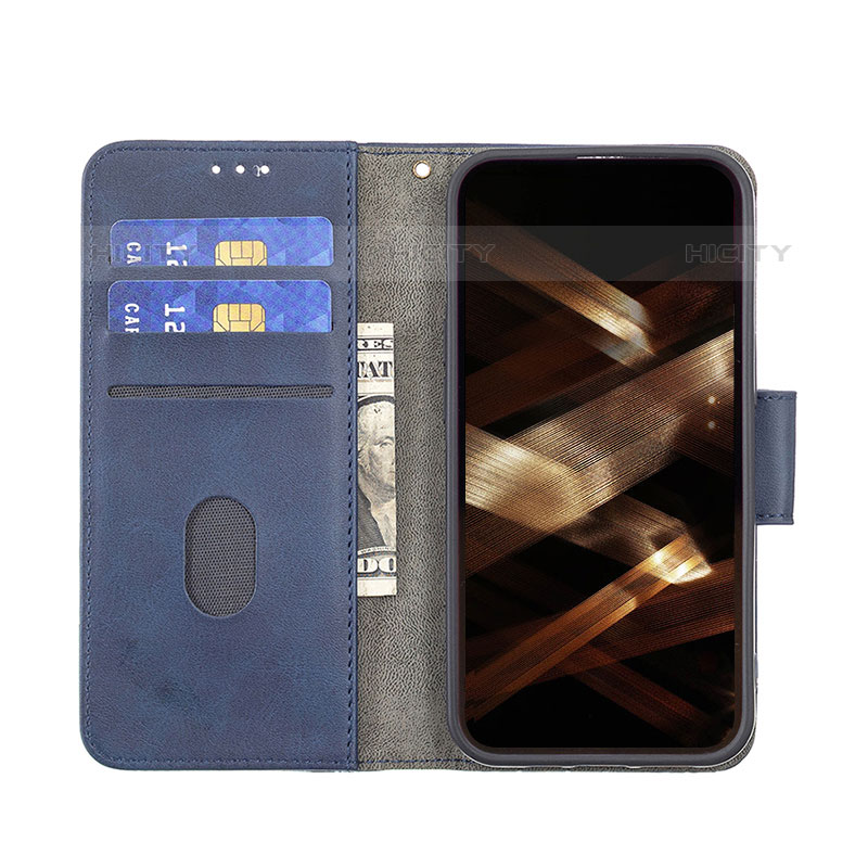 Handytasche Stand Schutzhülle Flip Leder Hülle Modisch Muster L05 für Apple iPhone 15 Pro Blau