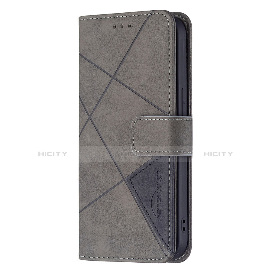 Handytasche Stand Schutzhülle Flip Leder Hülle Modisch Muster L06 für Apple iPhone 13 Grau