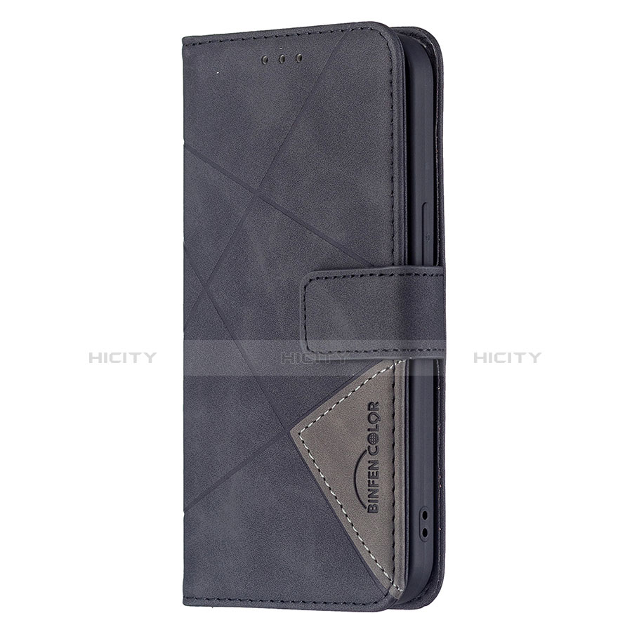 Handytasche Stand Schutzhülle Flip Leder Hülle Modisch Muster L06 für Apple iPhone 13 Mini Schwarz