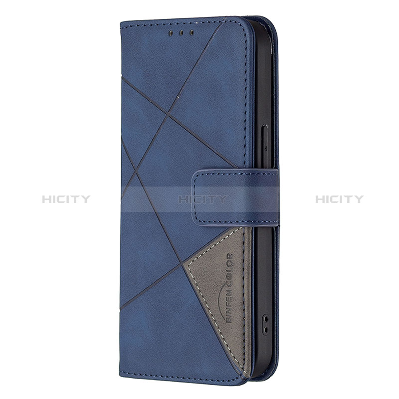 Handytasche Stand Schutzhülle Flip Leder Hülle Modisch Muster L06 für Apple iPhone 14 Pro Blau groß