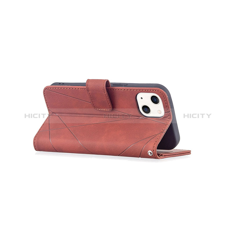 Handytasche Stand Schutzhülle Flip Leder Hülle Modisch Muster L06 für Apple iPhone 15 Braun